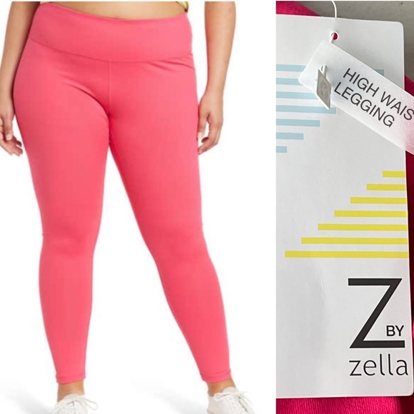Zella Pants - Z BY ZELLA NWT HIGH RISE DAILY BRIGHT PINK LEGGINGS MEDIUM ACTIVE